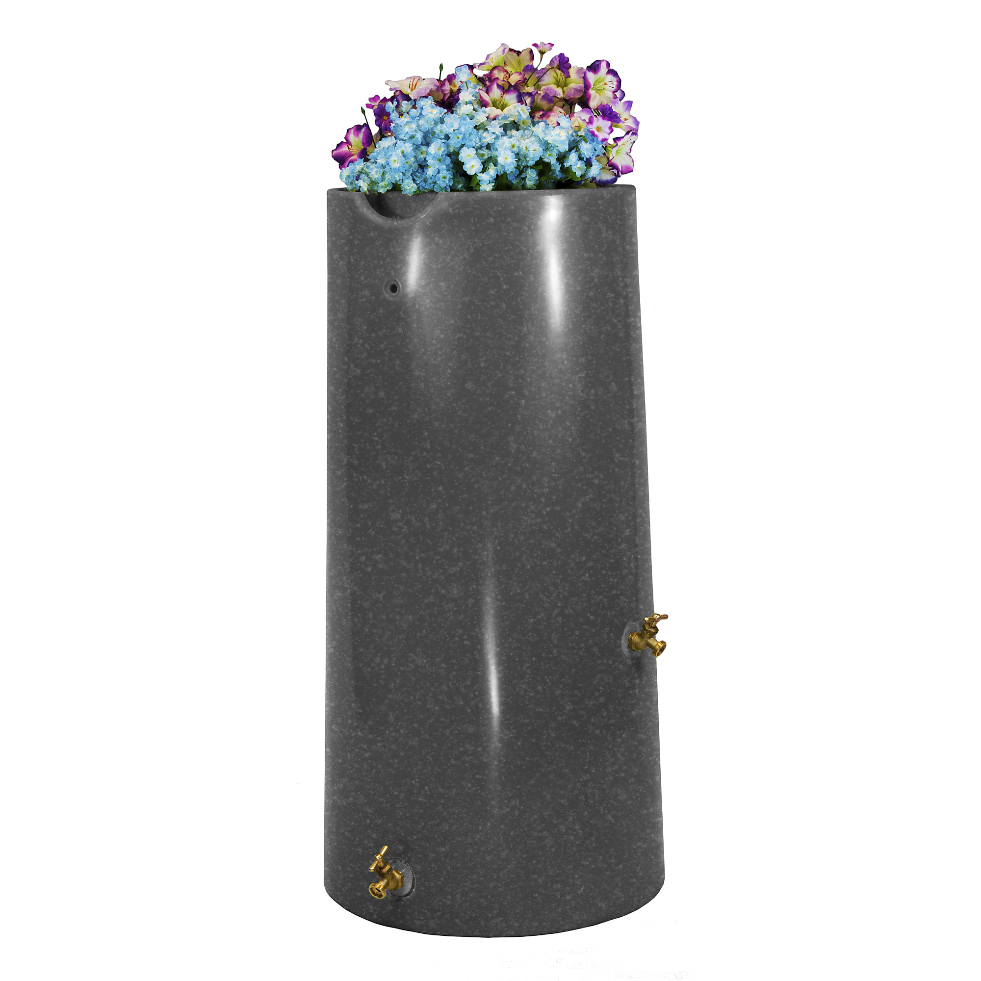 Good Ideas Impressions Reflections Rain Saver Barrel — 50 Gallon, Dark Granite, 2-Gallon Planter Top, Model# IMP-R50-DAR